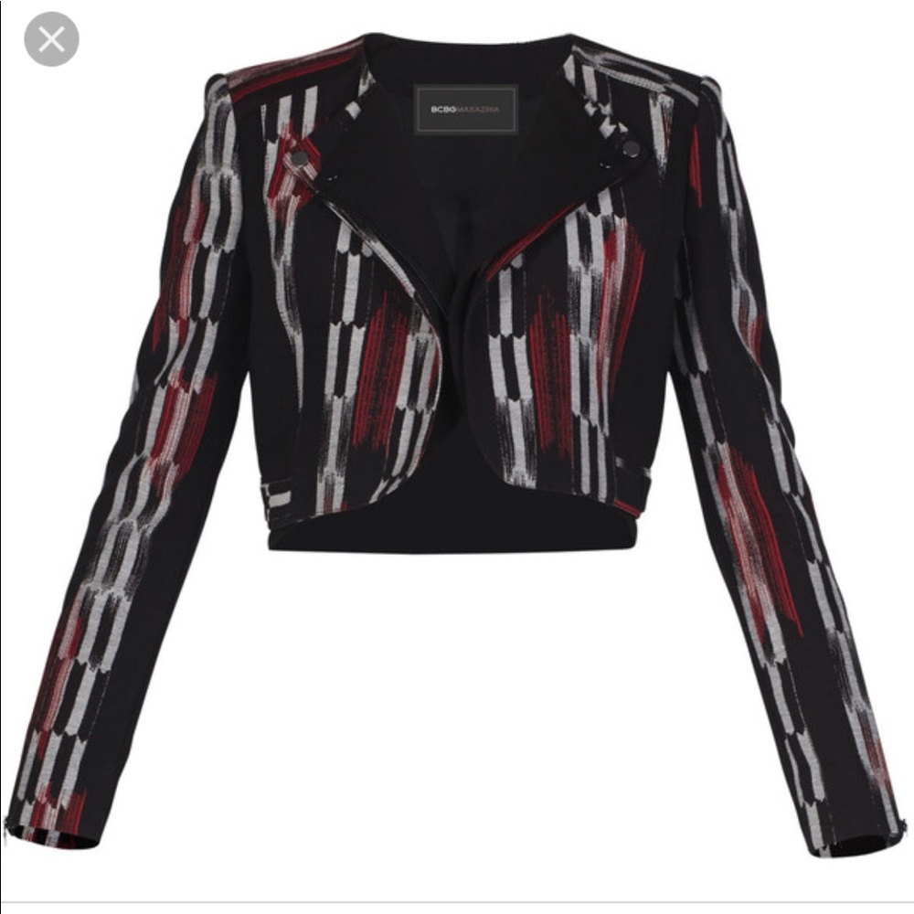 BCBG Maxazria Cropped Moto Jacket - Picture 4 of 8